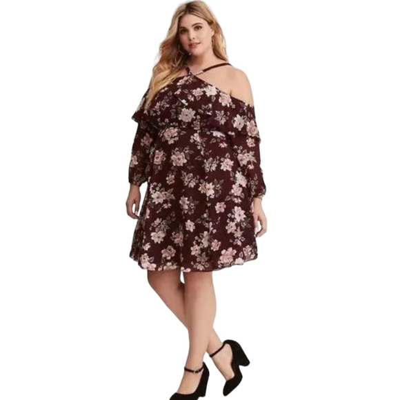 Torrid Halter Neck Cold Shoulder Dress Size 16 - Picture 1 of 6